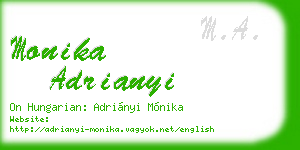 monika adrianyi business card