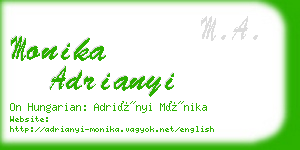 monika adrianyi business card